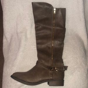 Tall Brown Textile Boots